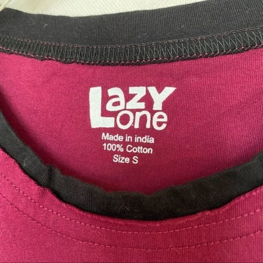 Lazy One Beery Bear Huckle Beary Faux Layered Tee Berry Colored Size S - Picture 7 of 8